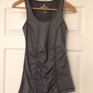 Womens 90 Degree by Reflex Grey Ruched Workout Tank Top Size XS